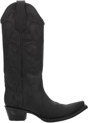 Corral Boots Womens Ld Embroidered Snip Toe Casual Boots Mid Calf Mid Heel 2-3" - Black - Size 9 M