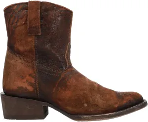 CORRAL Women's Western Style Round Toe Lamb Leather Ankle Eudora Boots, Chocolate-Tan, 6.5, Medium