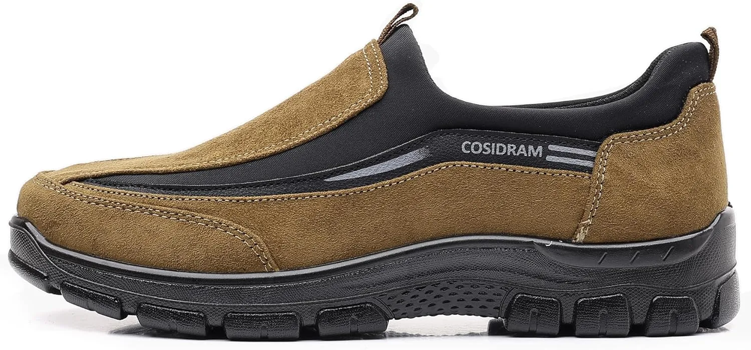 COSIDRAM Mens Casual Shoes Slip on Loafers Comfortable Non Slip Suede Driving Walking Shoes for Men