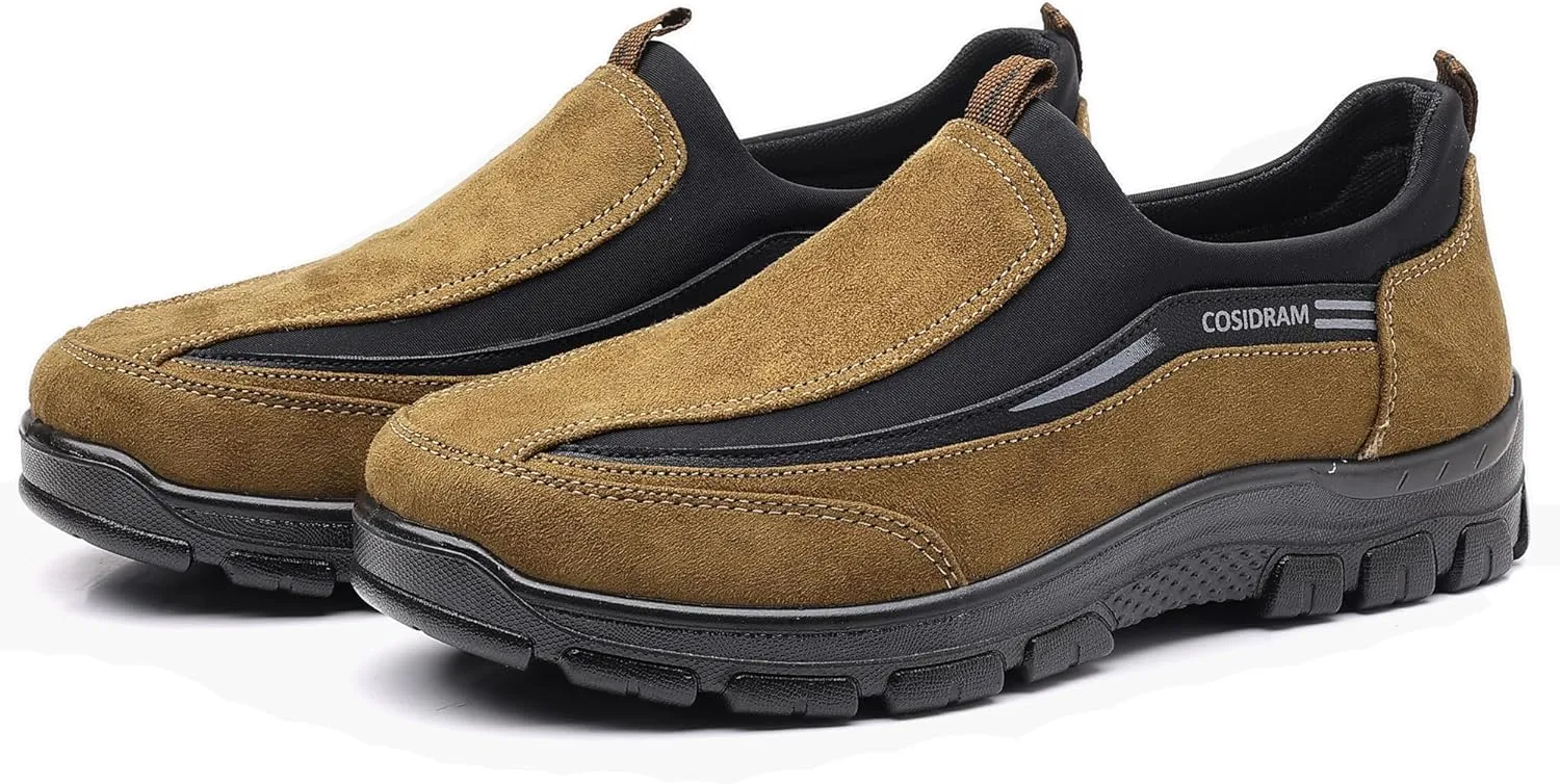 COSIDRAM Mens Casual Shoes Slip on Loafers Comfortable Non Slip Suede Driving Walking Shoes for Men