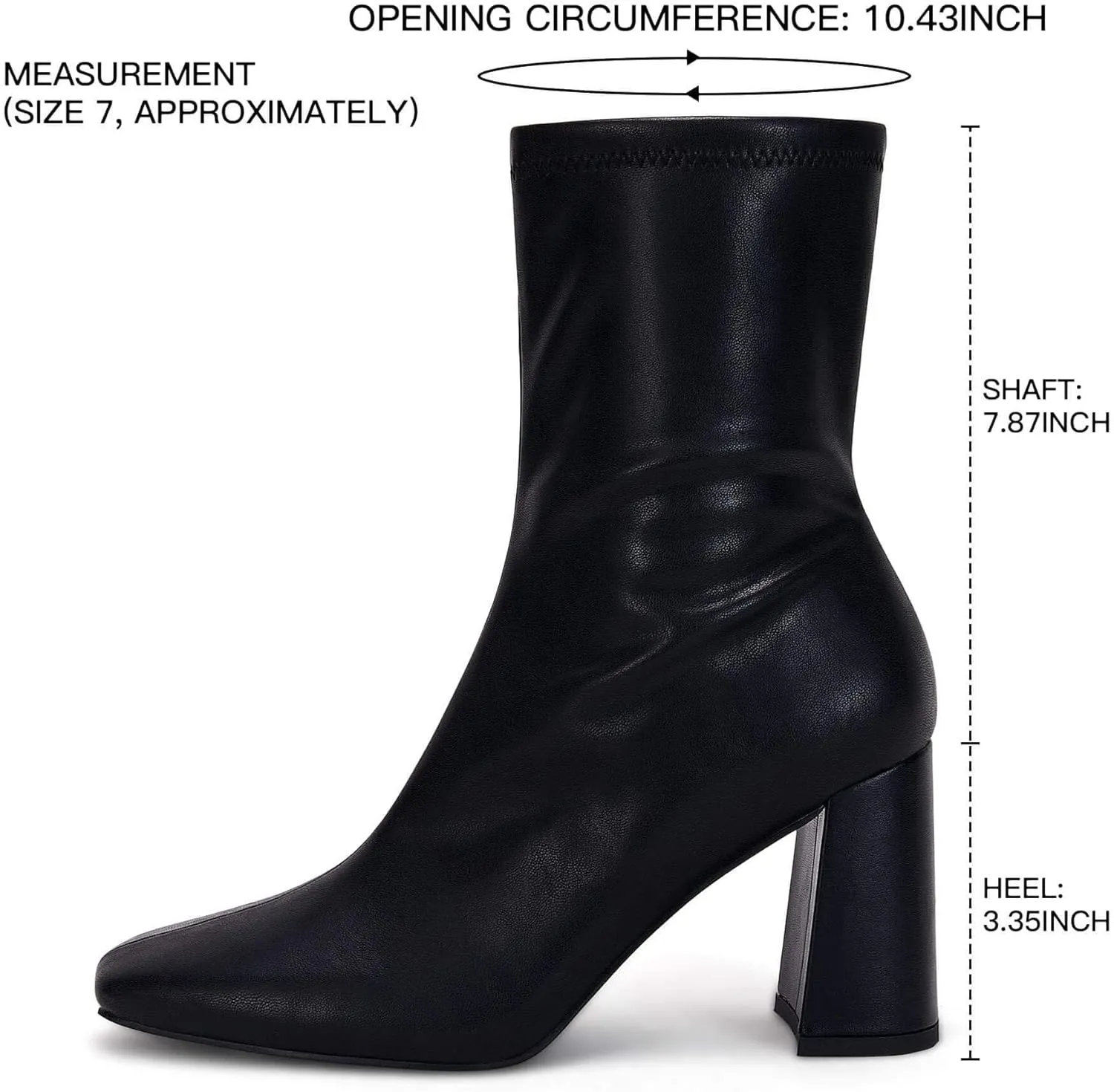 Coutgo Womens Square Toe Gogo Mid Calf Booties Patent Leather High Chunky Block Heel Side Zipper Ankle Boots