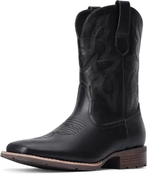 Cowboy Boots For Men - Western Boot Men's Cowboy Boots With Square Toe | Cowboy Western Boot | Pull-on Boots| Old West Style Embroidered