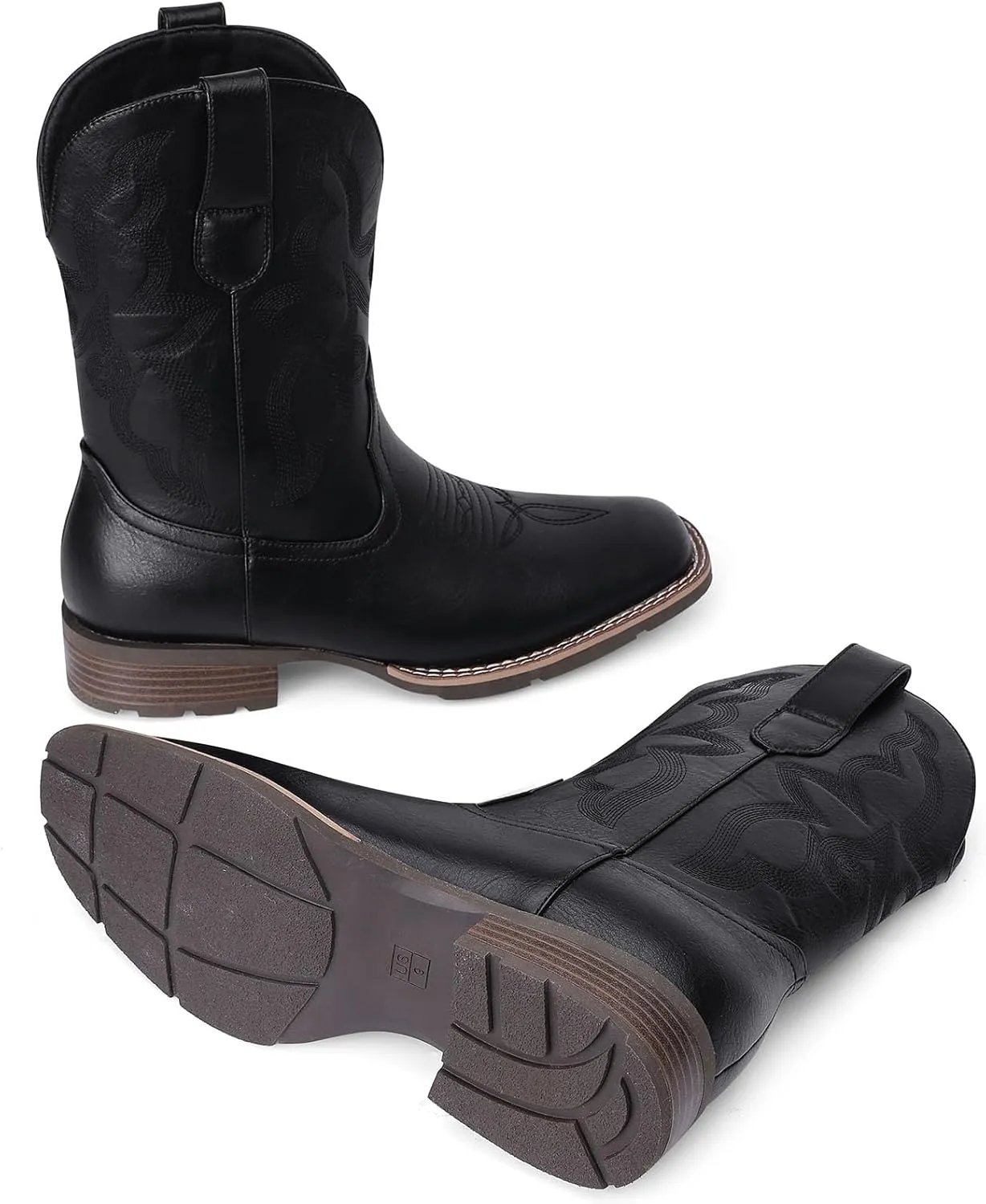 Cowboy Boots For Men - Western Boot Men's Cowboy Boots With Square Toe | Cowboy Western Boot | Pull-on Boots| Old West Style Embroidered