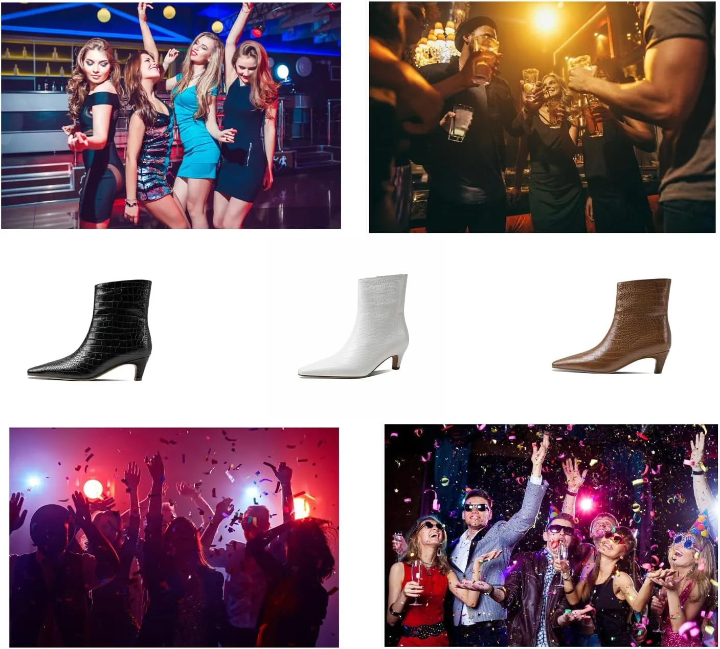 Crocodile Patterned High-Heeled Short Boots,Comfortable High Heels,High-Heeled Pointed Boots,Suitable For All Seasons