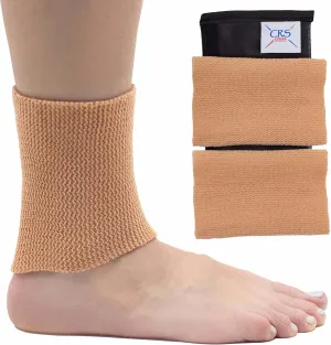 CRS Cross Ankle Gel Sleeves. One Pair of Premium Padded Skate Socks to Cushion and Protect Ankle, Foot and Leg for Figure Skating, Ice Hockey, Roller, Inline Skates. Riding or Ski Boots.