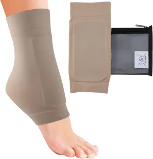 CRS Cross Lace Bite Pad Gel Sleeves. One Pair of Premium Padded Skate Socks to Cushion and Protection the Skate Bite Area for Ice Skating, Hockey, Roller, Skiing, or Boots. (One size fits most)