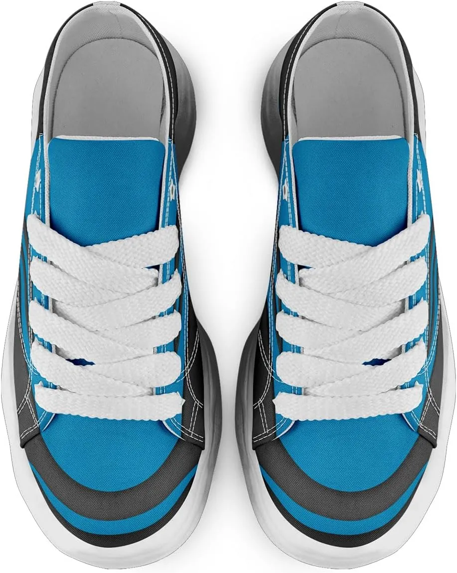 Custom Platform Sneakers for Men, Women's Personalized Chunky Canvas Shoes Thick Sole Trainers Fashion Streetwear