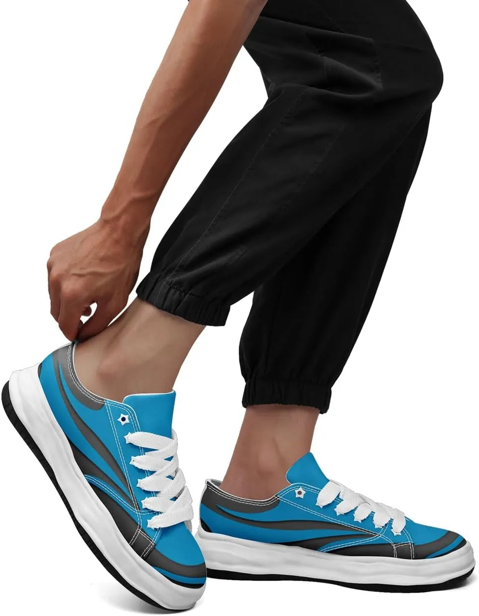 Custom Platform Sneakers for Men, Women's Personalized Chunky Canvas Shoes Thick Sole Trainers Fashion Streetwear