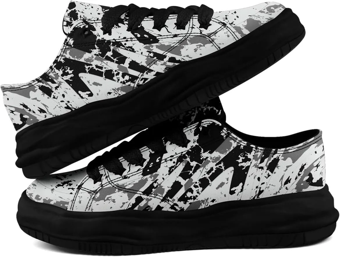 Custom Platform Sneakers for Men, Women's Personalized Chunky Canvas Shoes Thick Sole Trainers Fashion Streetwear