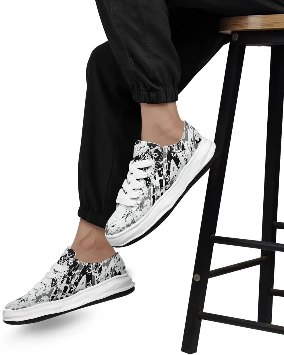 Custom Platform Sneakers for Men, Women's Personalized Chunky Canvas Shoes Thick Sole Trainers Fashion Streetwear