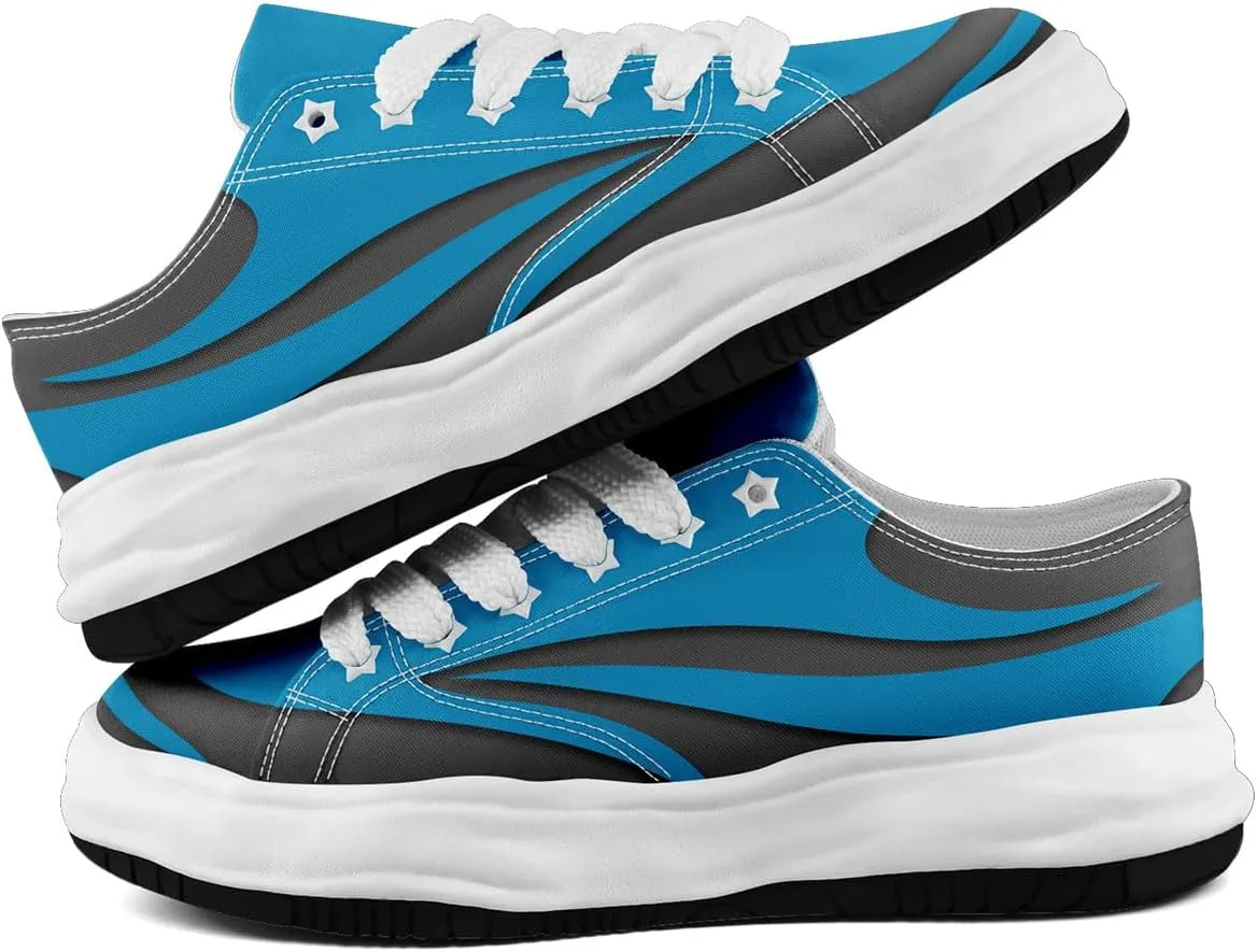 Custom Platform Sneakers for Men, Women's Personalized Chunky Canvas Shoes Thick Sole Trainers Fashion Streetwear