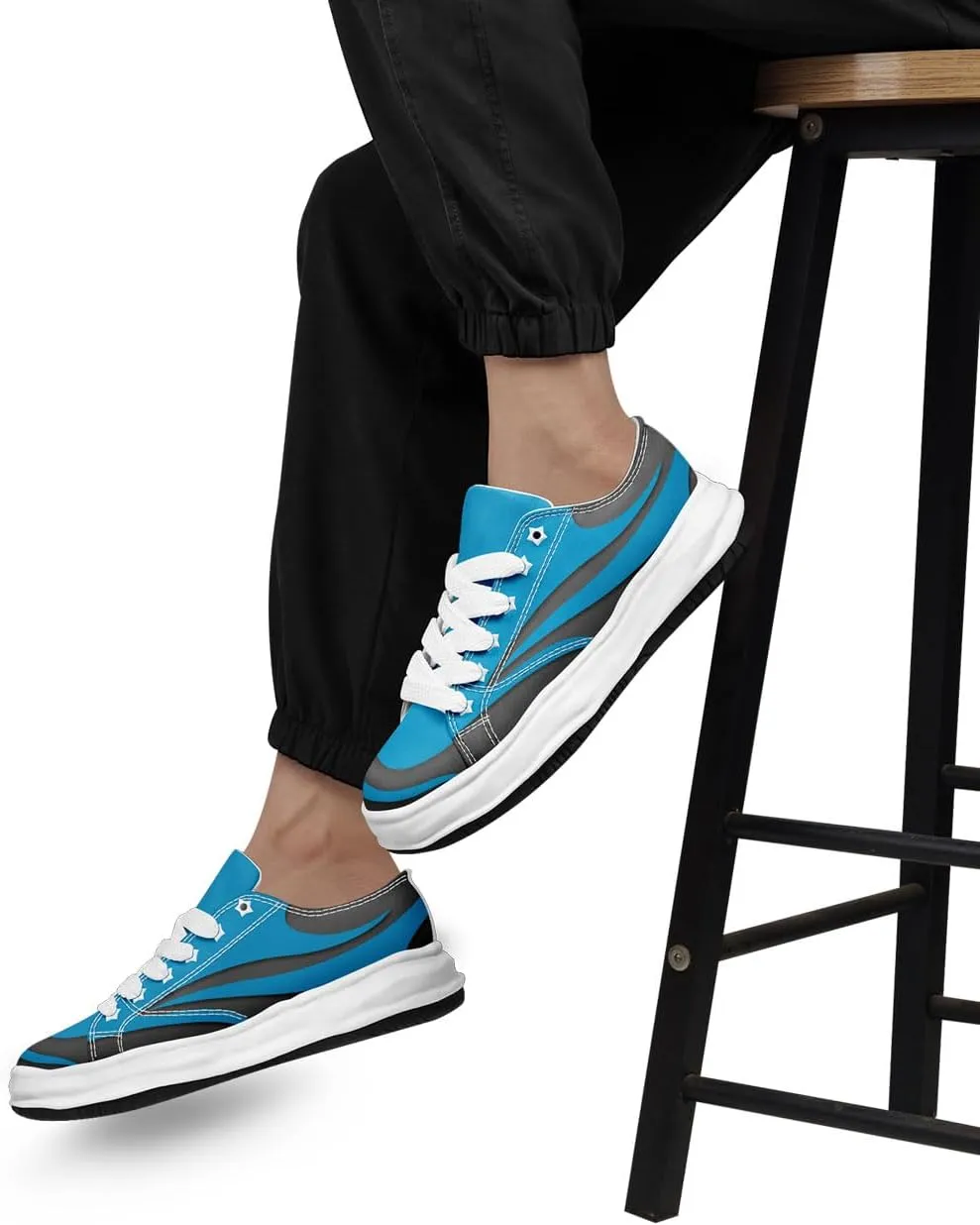 Custom Platform Sneakers for Men, Women's Personalized Chunky Canvas Shoes Thick Sole Trainers Fashion Streetwear