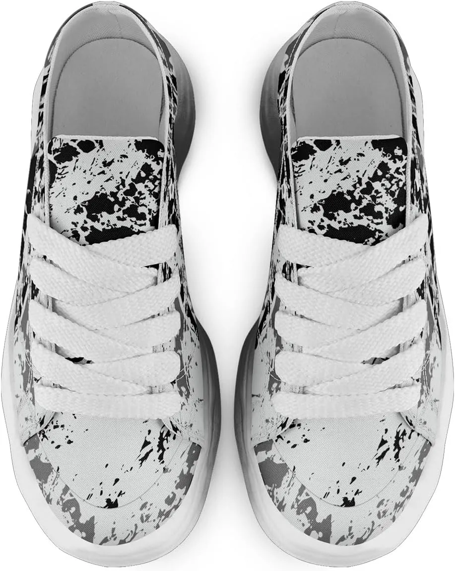 Custom Platform Sneakers for Men, Women's Personalized Chunky Canvas Shoes Thick Sole Trainers Fashion Streetwear