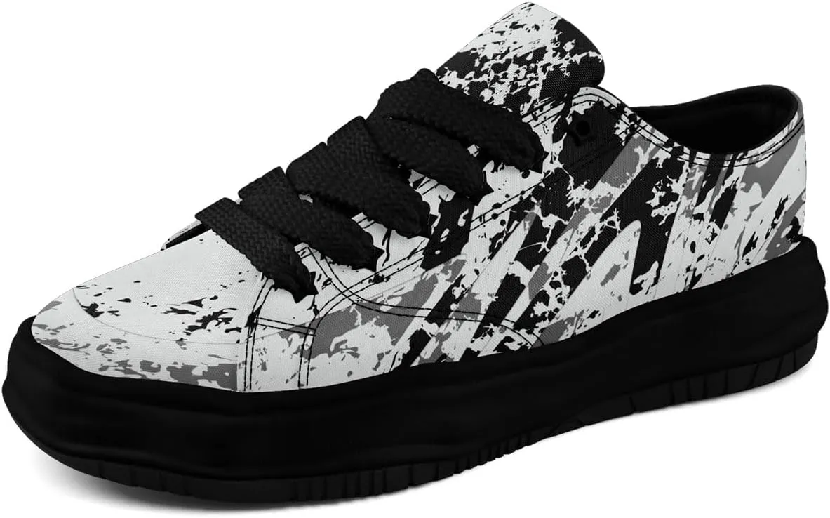 Custom Platform Sneakers for Men, Women's Personalized Chunky Canvas Shoes Thick Sole Trainers Fashion Streetwear
