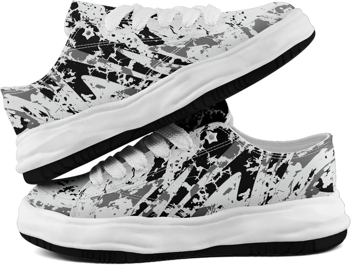 Custom Platform Sneakers for Men, Women's Personalized Chunky Canvas Shoes Thick Sole Trainers Fashion Streetwear