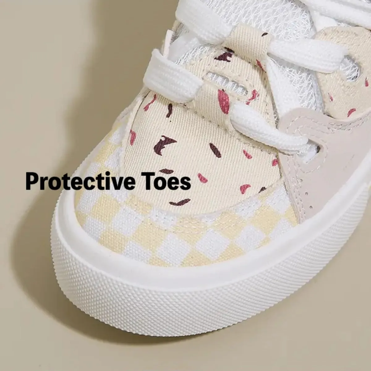 Cute Dessert Print Sneakers for Girls Y2K Pastel Ice Cream Chunky Platform Shoes Anti-Slip Low-Top Canvas Kawaii Aesthetic Fashion Sneaker for Teens & Women