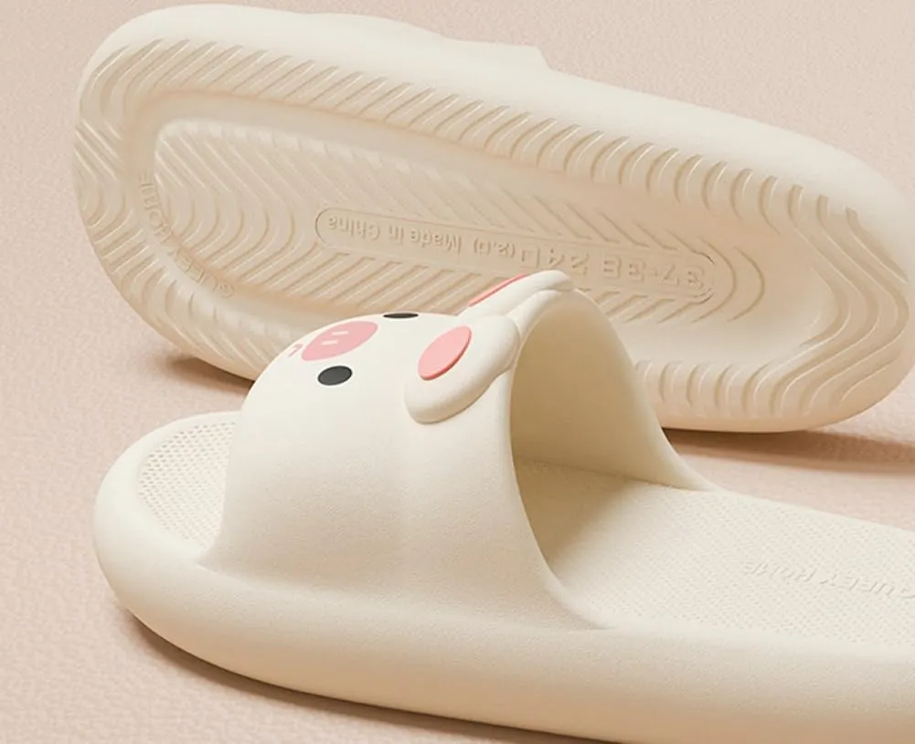 Cute Pig Slippers Women Pillow Slides Summer Cartoon Animal Slide Sandals Anti-Slip Outdoor House Bathroom Shower Shoes