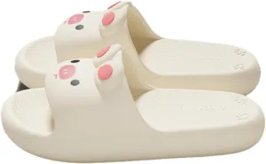 Cute Pig Slippers Women Pillow Slides Summer Cartoon Animal Slide Sandals Anti-Slip Outdoor House Bathroom Shower Shoes