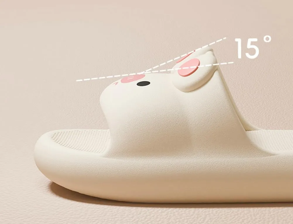 Cute Pig Slippers Women Pillow Slides Summer Cartoon Animal Slide Sandals Anti-Slip Outdoor House Bathroom Shower Shoes