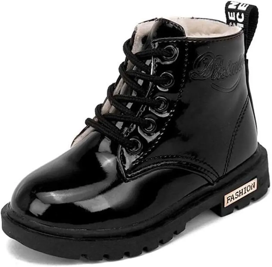 Daclay Kids Boots Children Boys and Girls Candy-Colored Waterproof and Velvet Boots