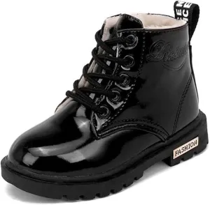 Daclay Kids Boots Children Boys and Girls Candy-Colored Waterproof and Velvet Boots