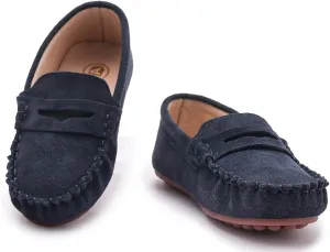DADAWEN Toddler Little Kid Boys Girls Soft Suede Leather Slip On Loafer Flats Dress Shoes Casual Boat Shoes Wedding Church School Oxford Shoes Loafers