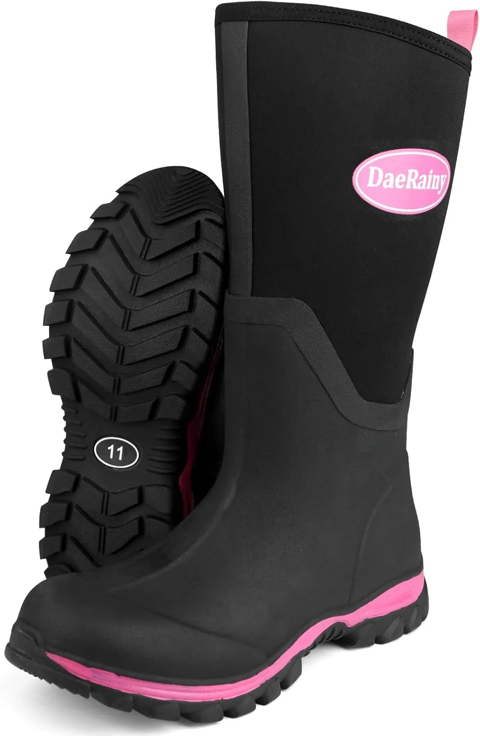 DaeRainy Rubber Rain Boots for Women Waterproof Boots Durable Neoprene Boots Insulated Mud Hunting Work Shoes for Outdoor Fsh Pond, Gradens,Hike,Farms