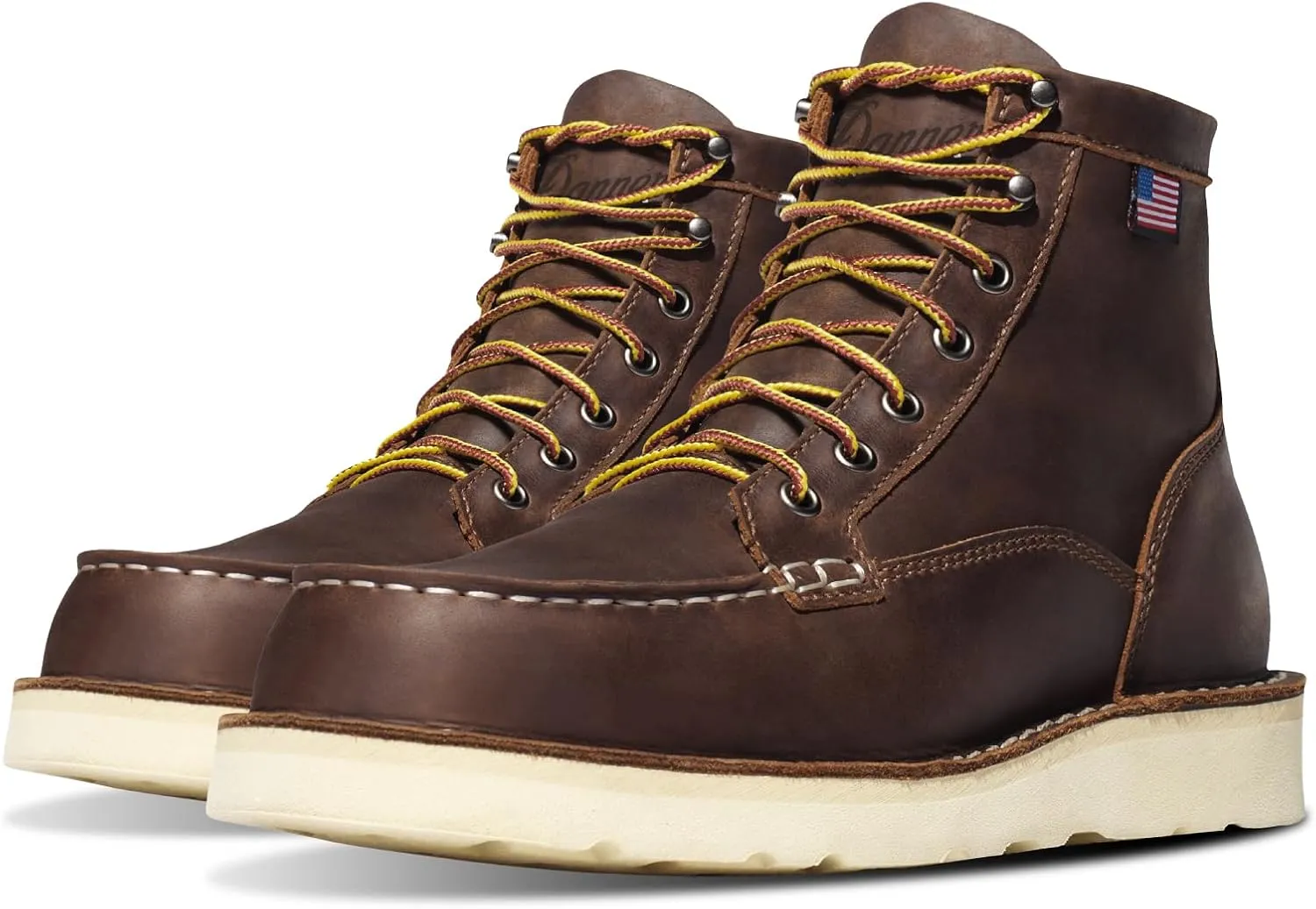 Danner 6” Bull Run Steel Toe Work Boots for Men - Oiled Full-Grain Leather with Non Slip Wedge Outsole and 3-Density Cushion Footbed, EH Resistant
