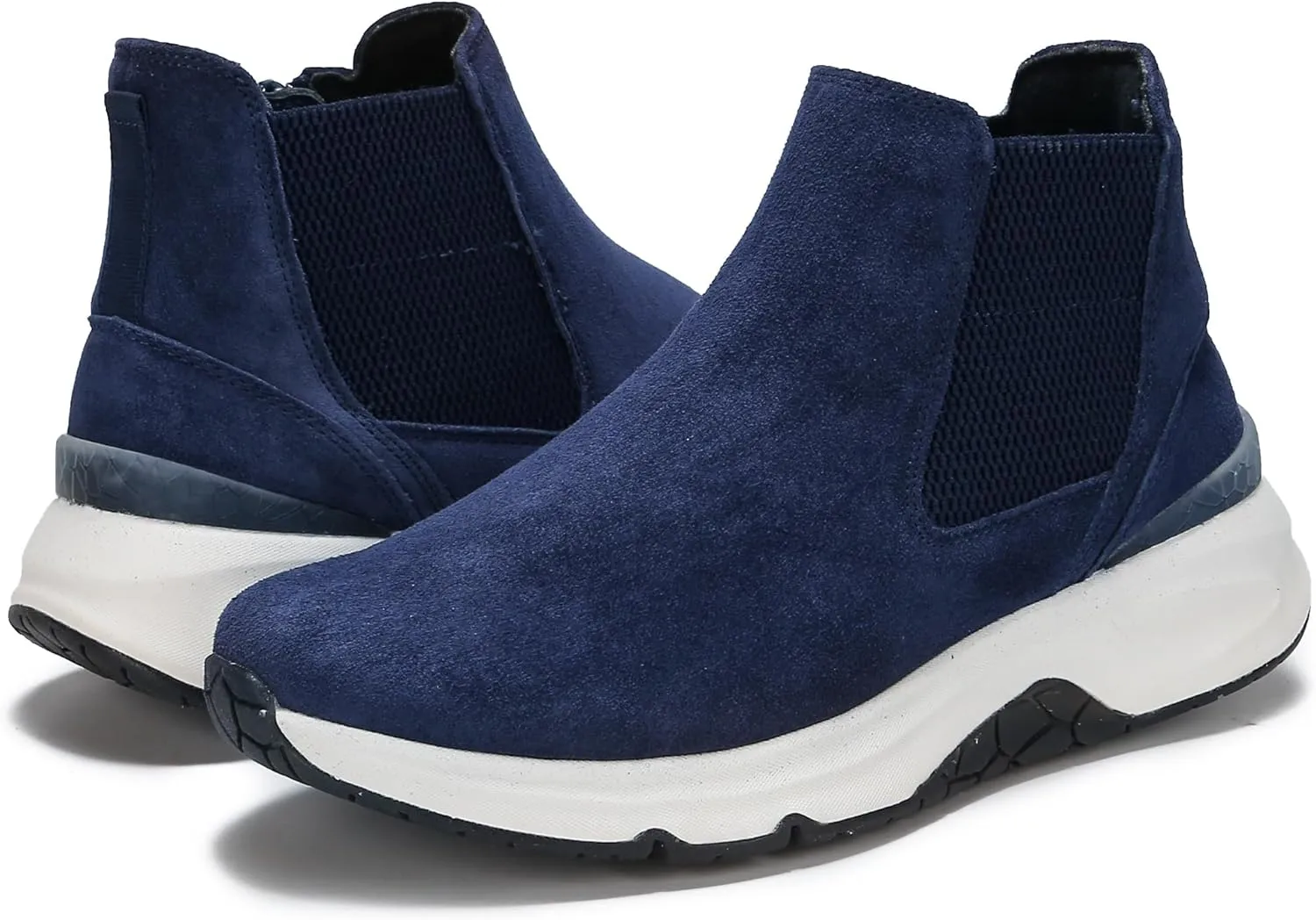 DASENGYE Non Slip Suede Chelsea Boots Women Fashion Elastic Ankle Booties Comfortable No Heel Walking Shoes Women