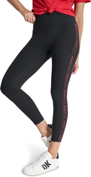 DKNY Women's Logo Tape High Waisted 7/8 Compression Legging