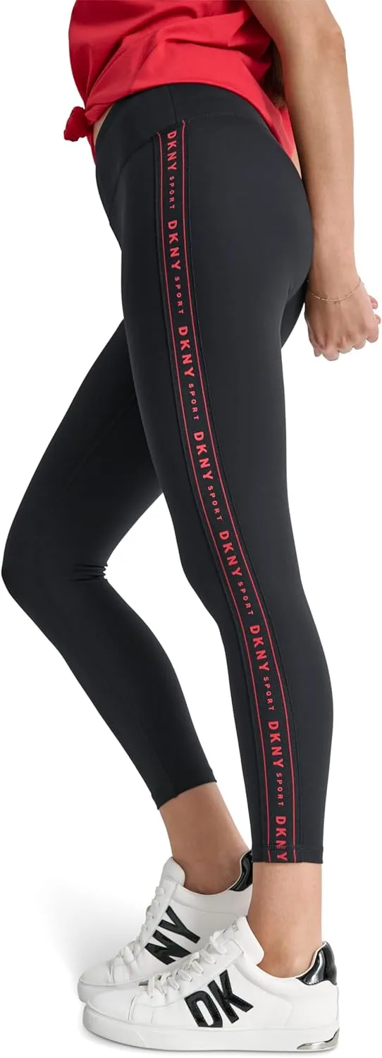DKNY Women's Logo Tape High Waisted 7/8 Compression Legging