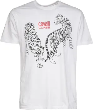 Double Tiger Logo Motif Fashion T-Shirt- for Mens
