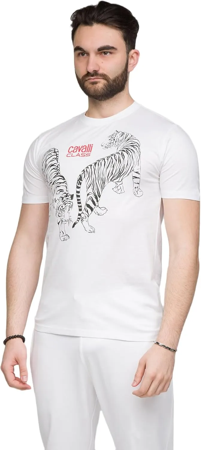 Double Tiger Logo Motif Fashion T-Shirt- for Mens