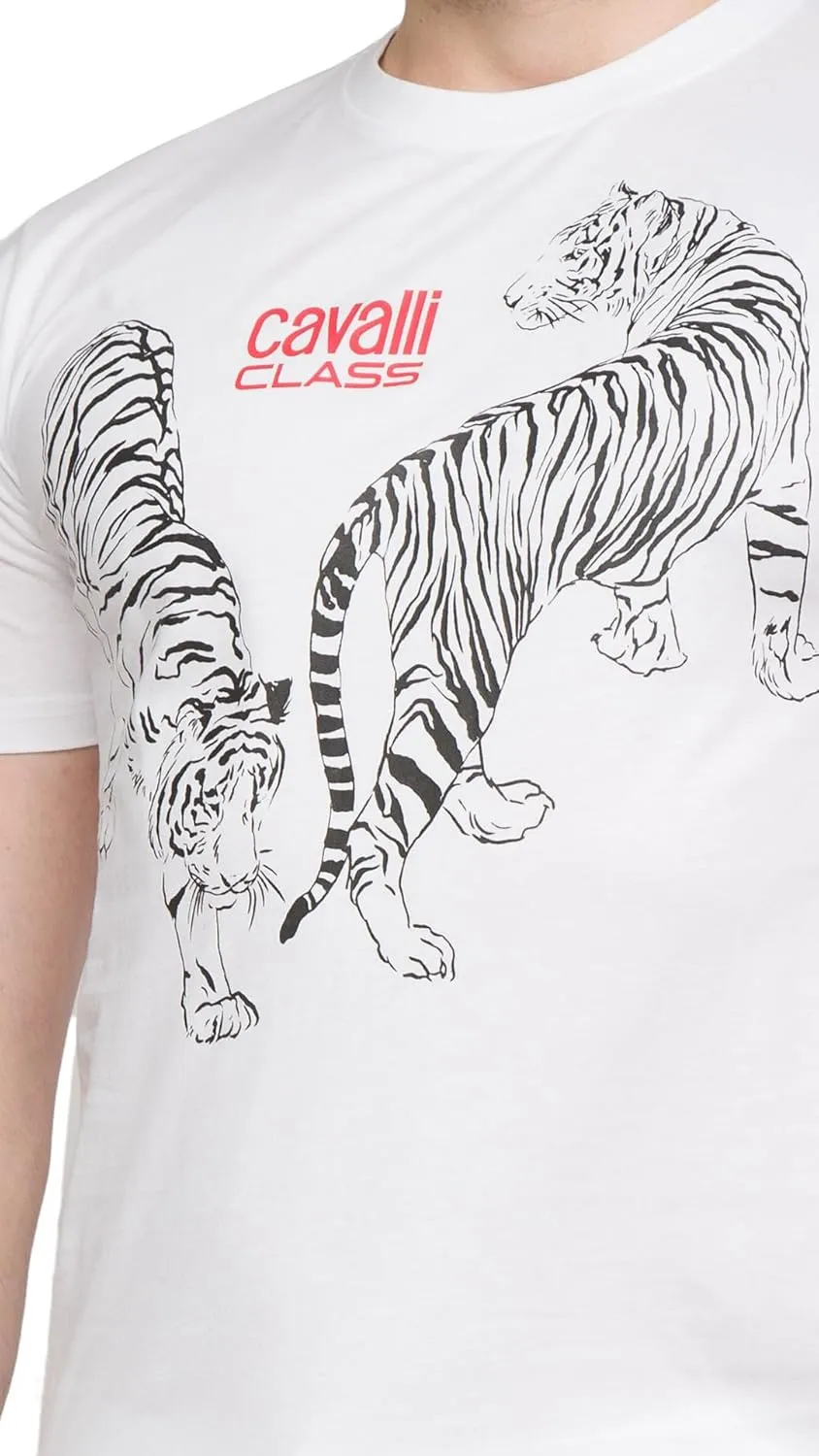 Double Tiger Logo Motif Fashion T-Shirt- for Mens