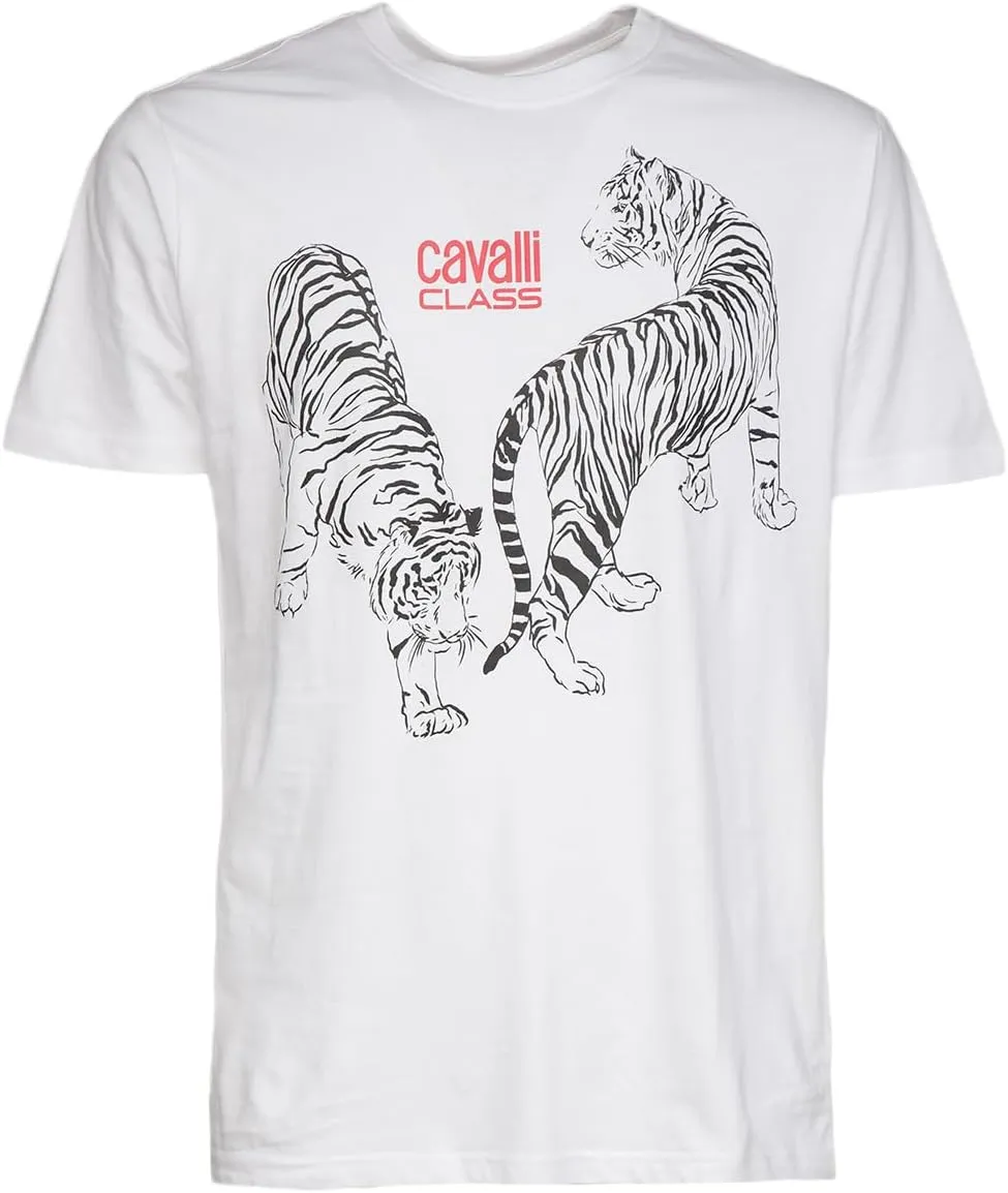 Double Tiger Logo Motif Fashion T-Shirt- for Mens
