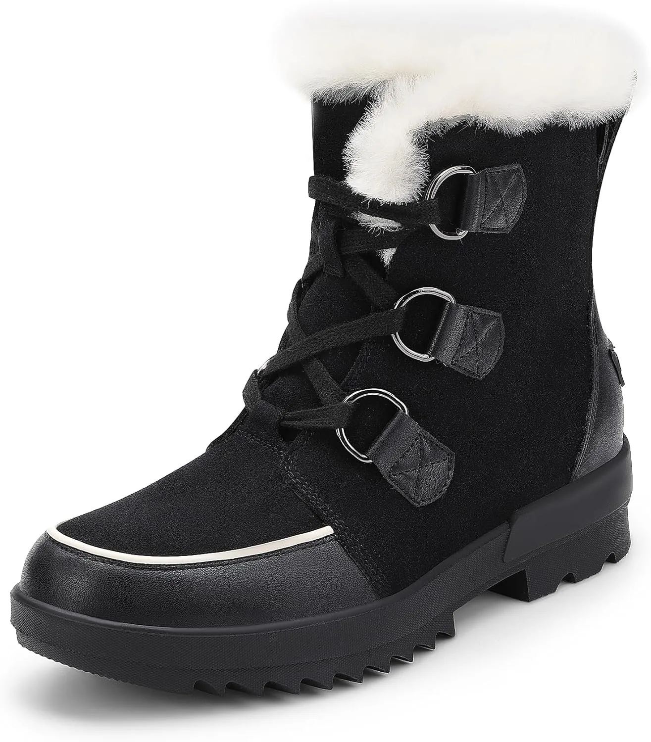 DREAM PAIRS Ankle Winter Boots for Women Snow Boots Anti-Slip Resistant Classic Warm Faux Fur Lined Lace Up for Outdoor Hiking Walking