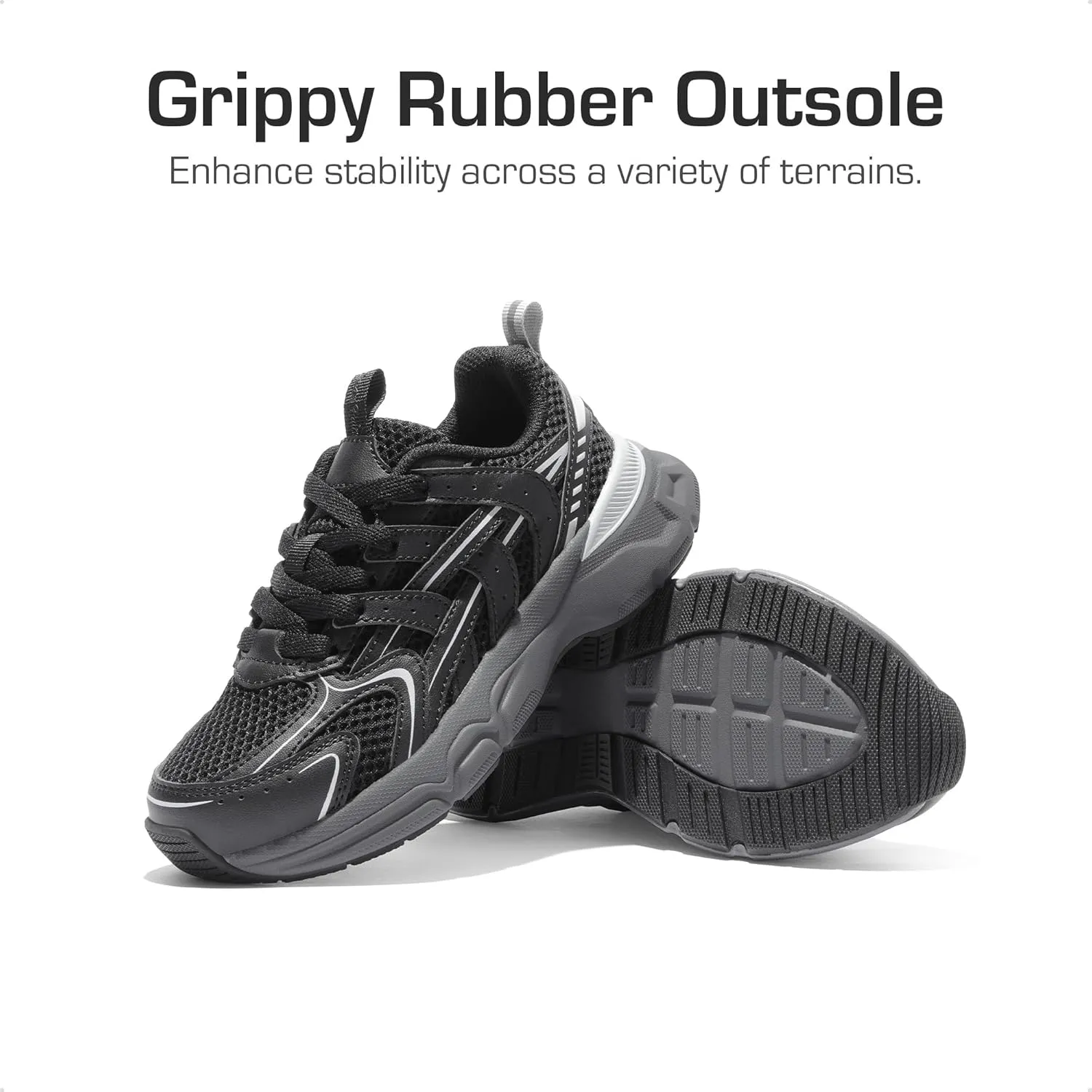 DREAM PAIRS Boys Girls Kids Sneakers Tennis Running Shoes Lace-up Unisex LilLegends Lightweight Breathable Walking Shoes