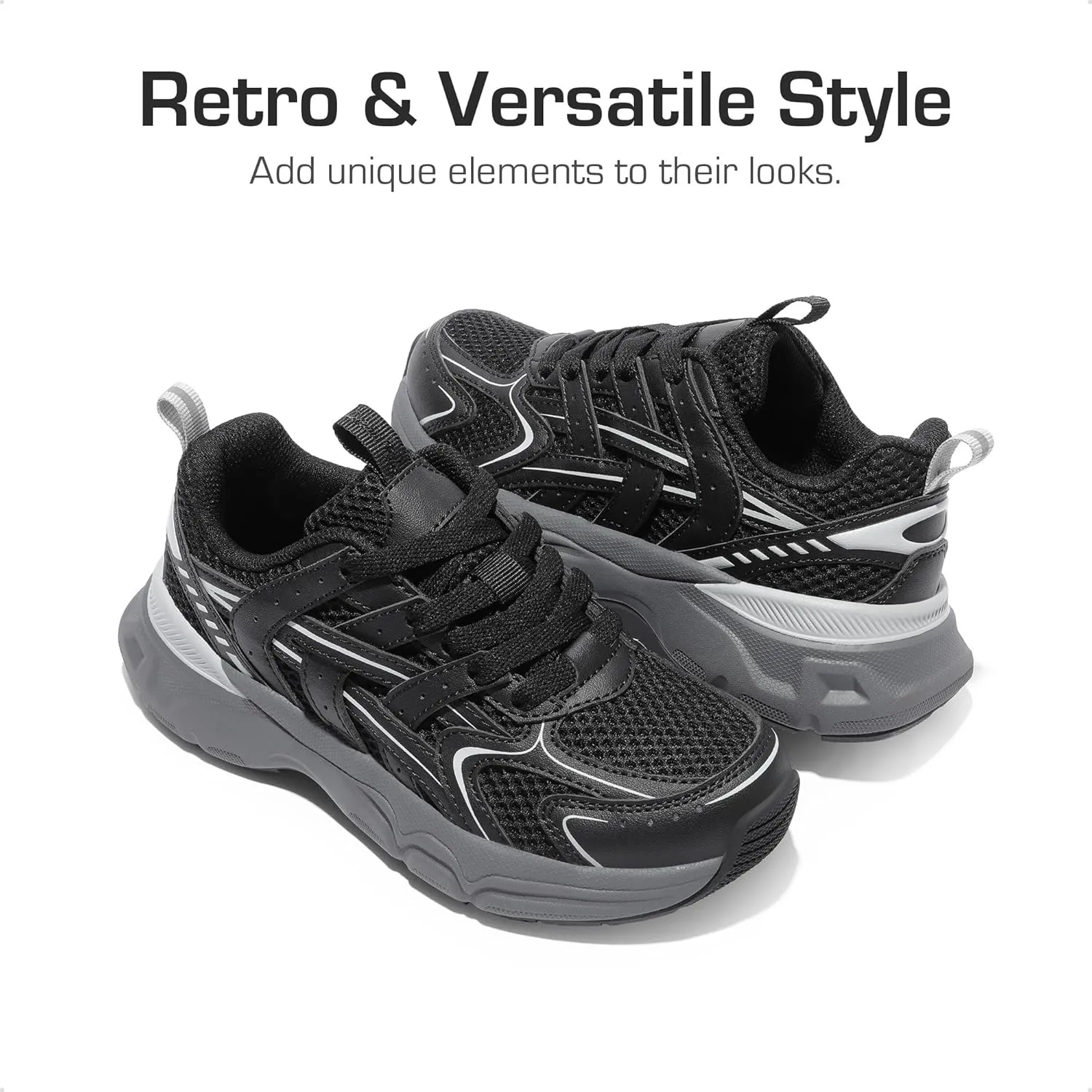 DREAM PAIRS Boys Girls Kids Sneakers Tennis Running Shoes Lace-up Unisex LilLegends Lightweight Breathable Walking Shoes