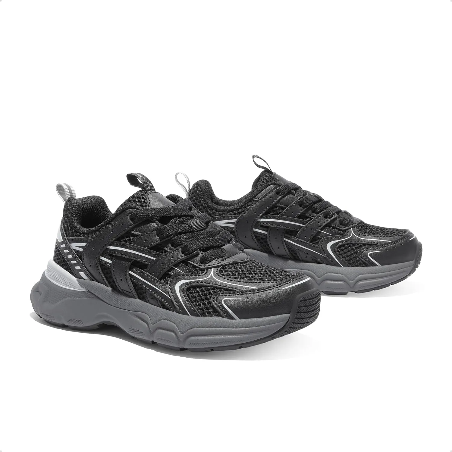 DREAM PAIRS Boys Girls Kids Sneakers Tennis Running Shoes Lace-up Unisex LilLegends Lightweight Breathable Walking Shoes