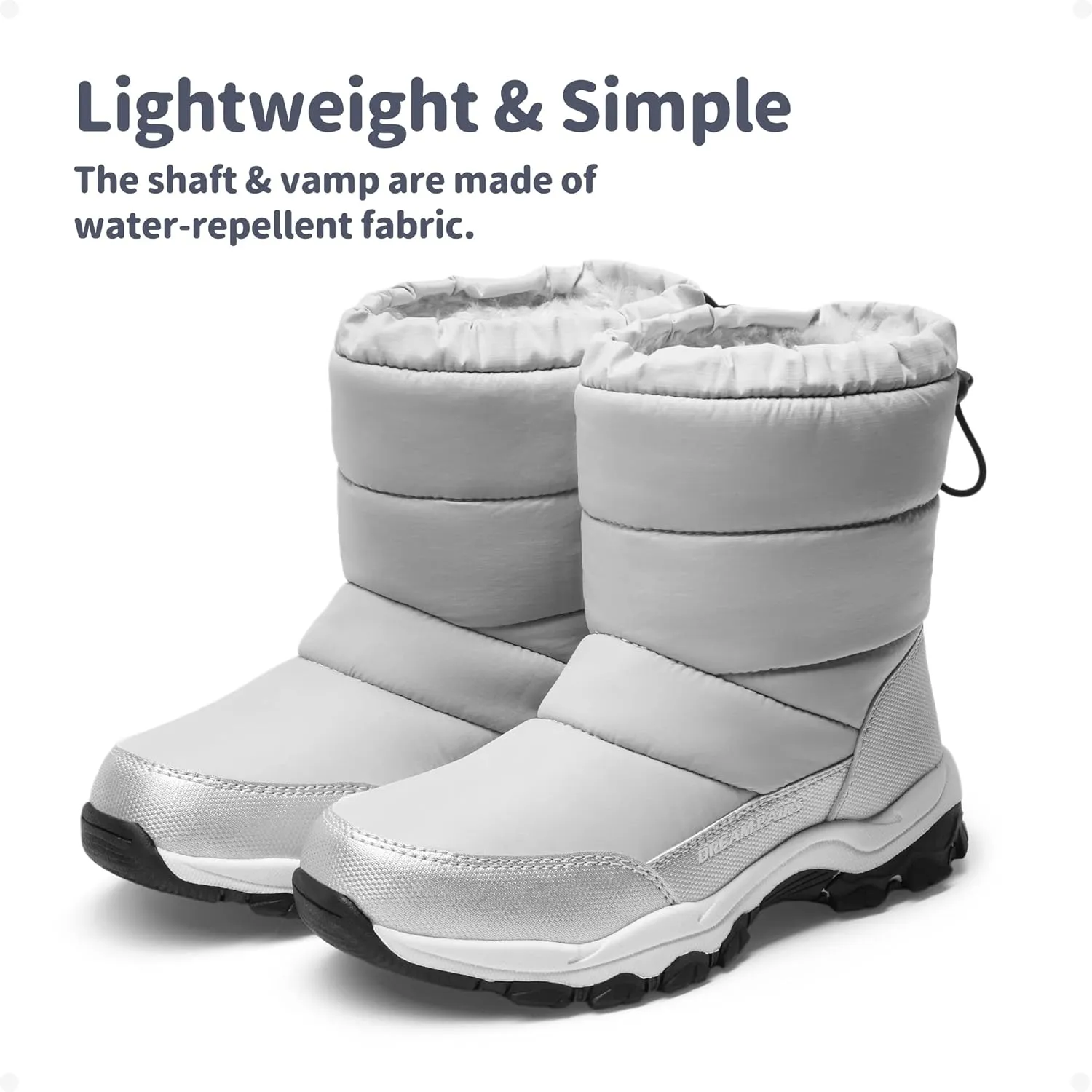 DREAM PAIRS Boys Girls Snow Boots Lightweight Slip Resistant Mid Calf Winter Shoes for Little/Big Kid