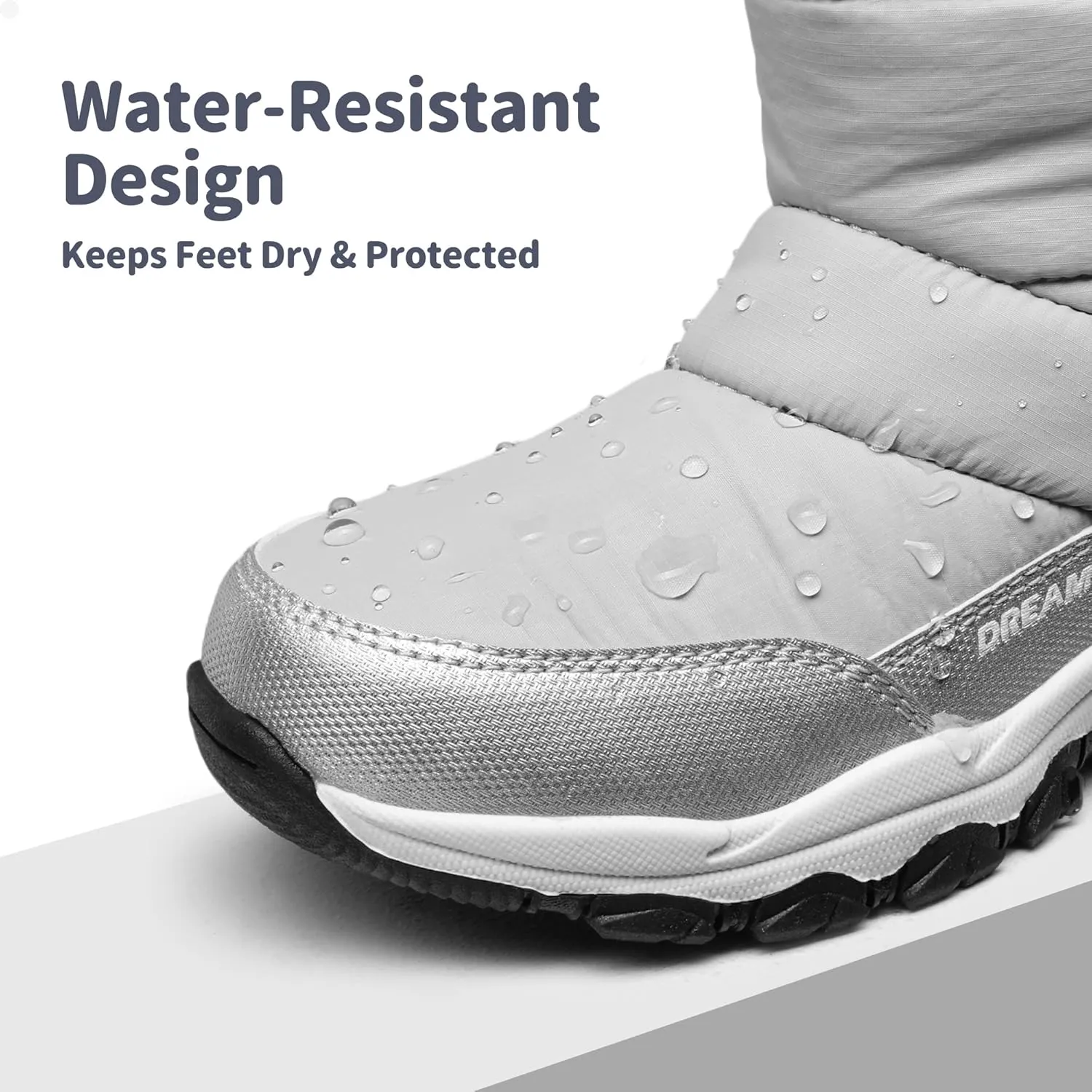 DREAM PAIRS Boys Girls Snow Boots Lightweight Slip Resistant Mid Calf Winter Shoes for Little/Big Kid