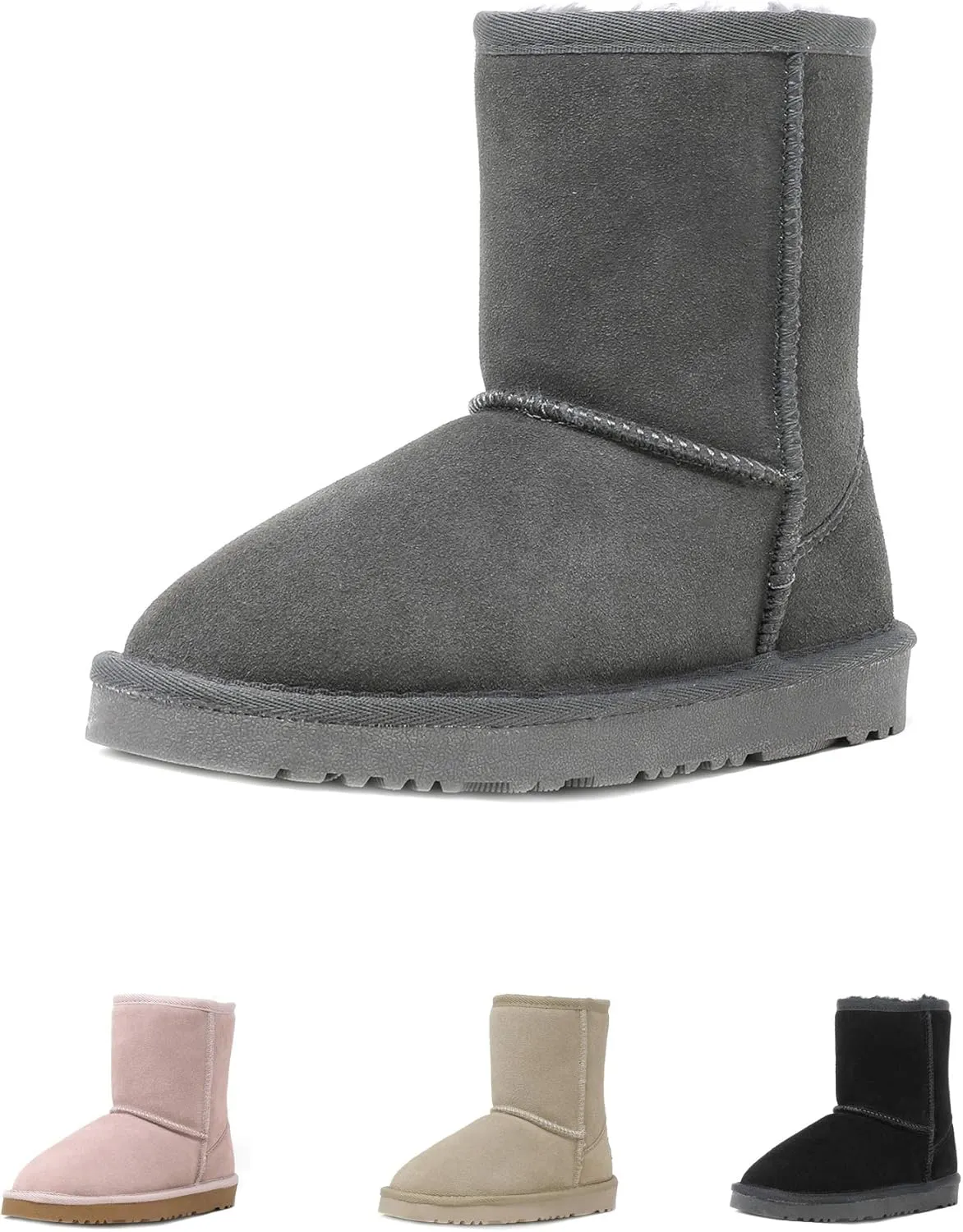 DREAM PAIRS Girls Boys Boots Kids Faux Fur Lined Winter Snow FuzzyClassic Kid's Mid Boot