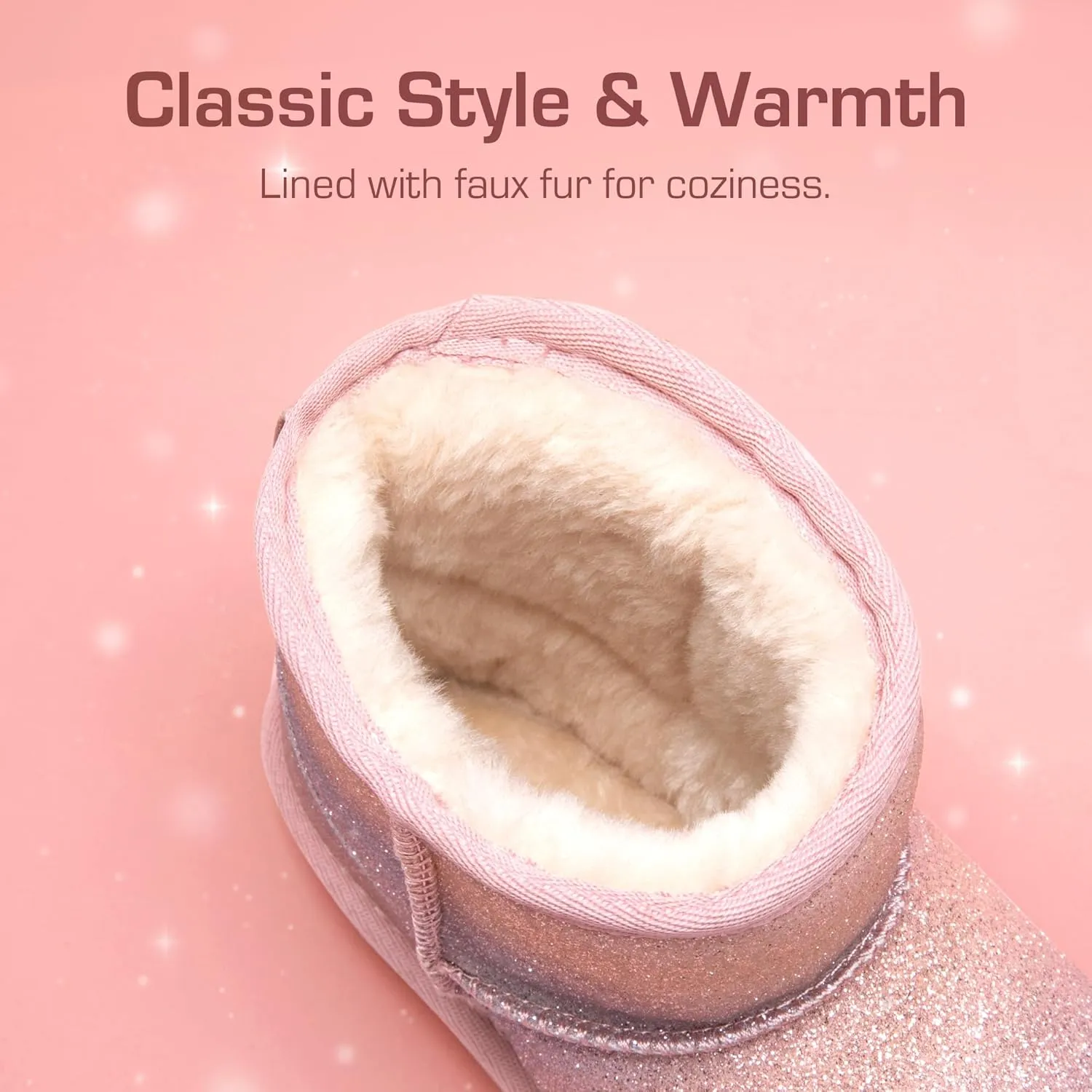 DREAM PAIRS Girls Boys Boots Kids Winter Ankle Faux Fur Lined Snow Shoes FuzzyClassic Kid's Low Boot for Toddler/Little Kid/Big Kid