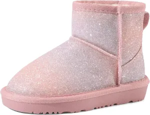 DREAM PAIRS Girls Boys Boots Kids Winter Ankle Faux Fur Lined Snow Shoes FuzzyClassic Kid's Low Boot for Toddler/Little Kid/Big Kid
