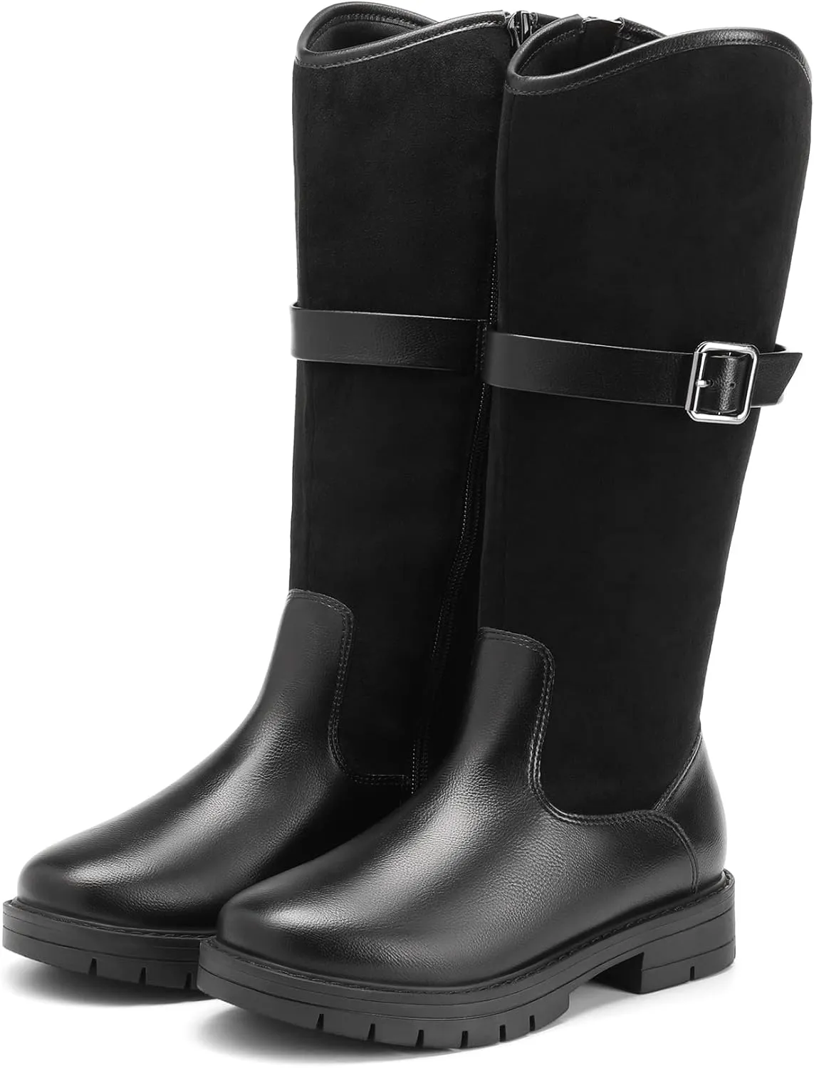 DREAM PAIRS Girls Knee High Buckle Fashion Riding Boots Little Kid/Big Kid