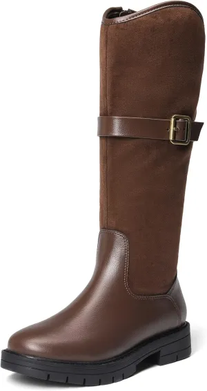 DREAM PAIRS Girls Knee High Buckle Fashion Riding Boots Little Kid/Big Kid