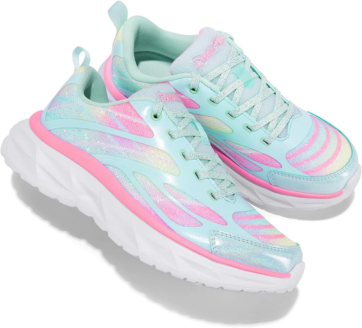 DREAM PAIRS Girls Shoes Sneakers Kids Tennis Shoes Lightweight Lace Up Running Casual Walking Shoes