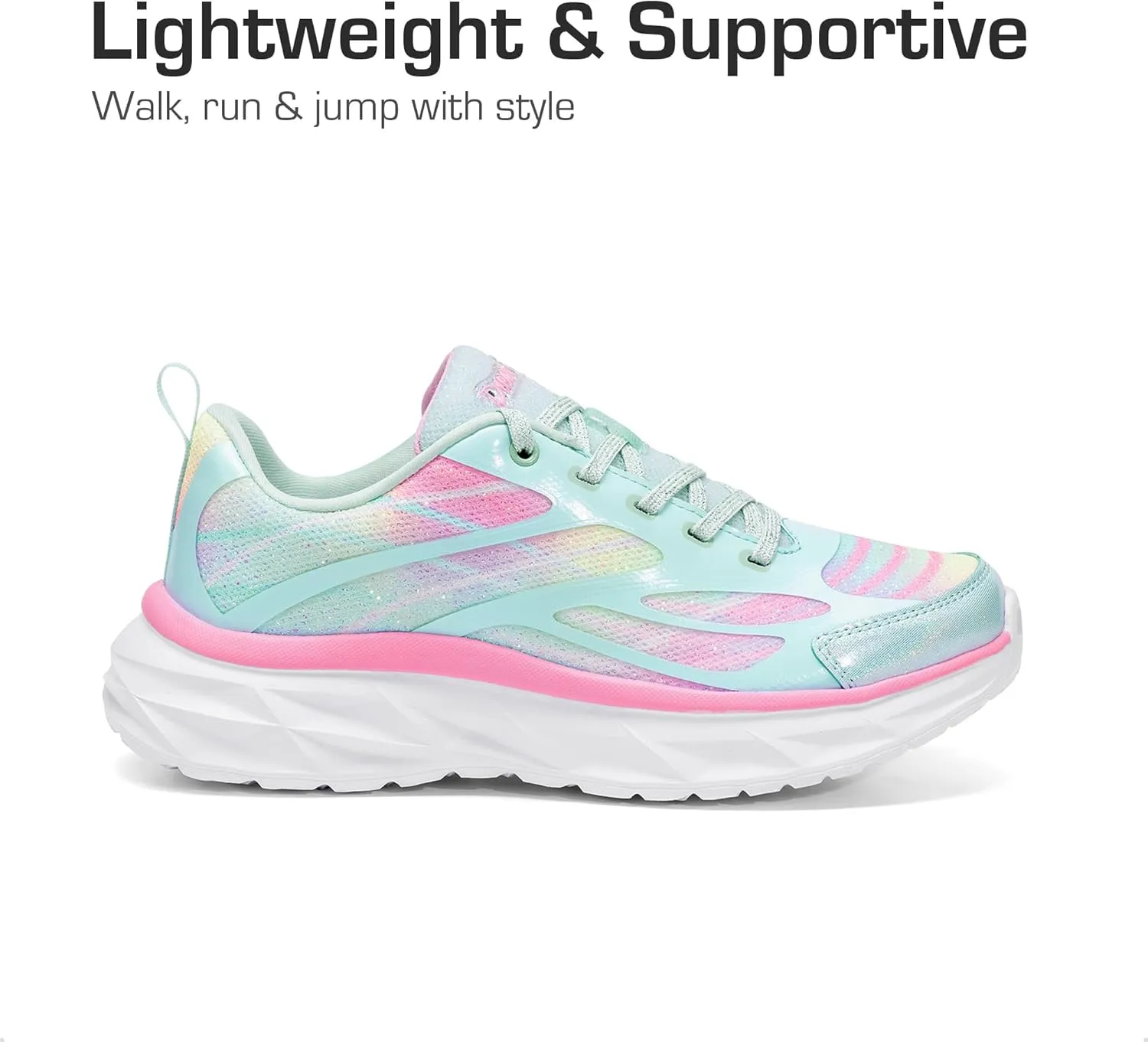 DREAM PAIRS Girls Shoes Sneakers Kids Tennis Shoes Lightweight Lace Up Running Casual Walking Shoes
