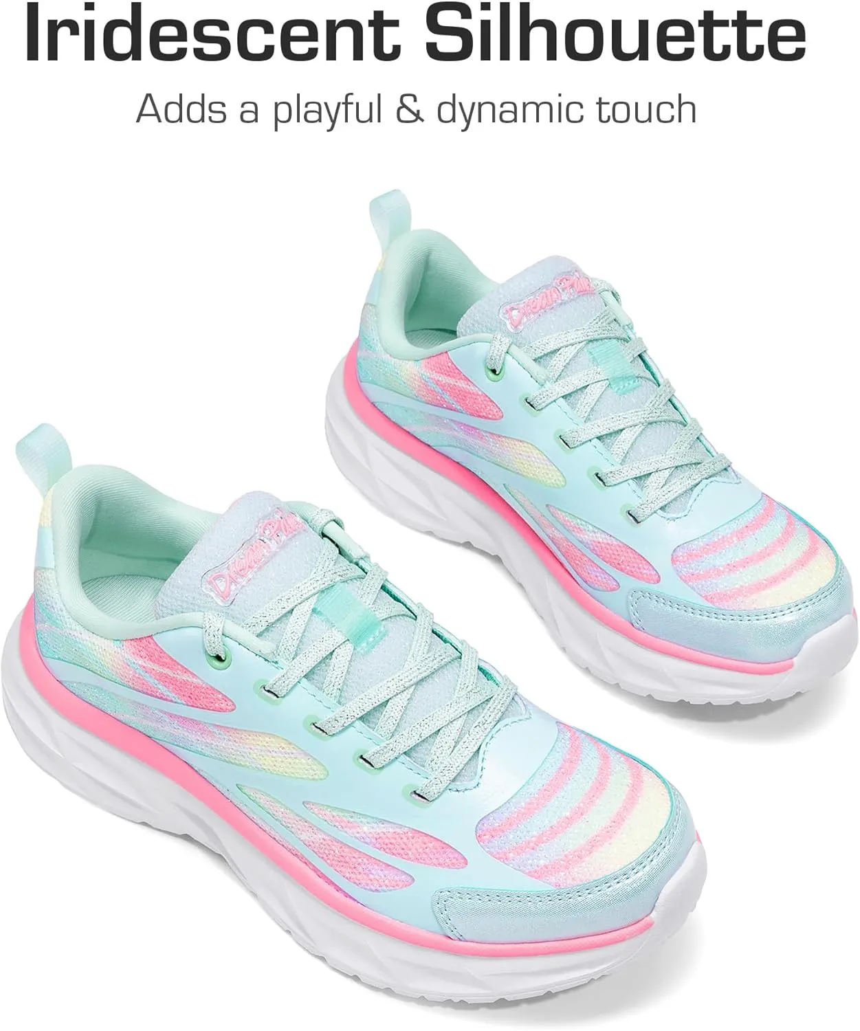 DREAM PAIRS Girls Shoes Sneakers Kids Tennis Shoes Lightweight Lace Up Running Casual Walking Shoes