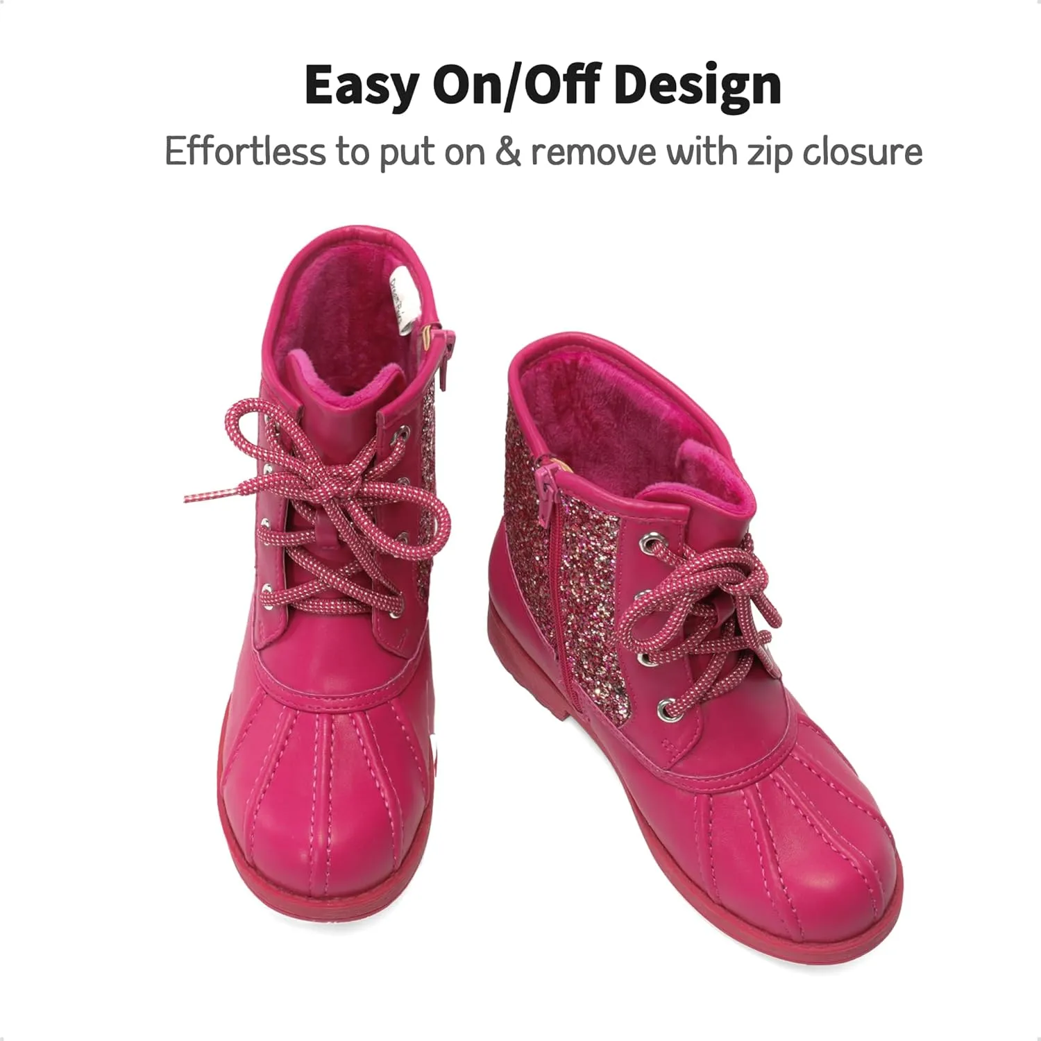 DREAM PAIRS Girls Side Zipper Glitter Ankle Boots(Toddler/Little Kid/Big Kid)